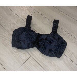 Bali 3562 Satin Tracings Full Figure Minimizer Bra Unlined UW Womens 34DDD Black